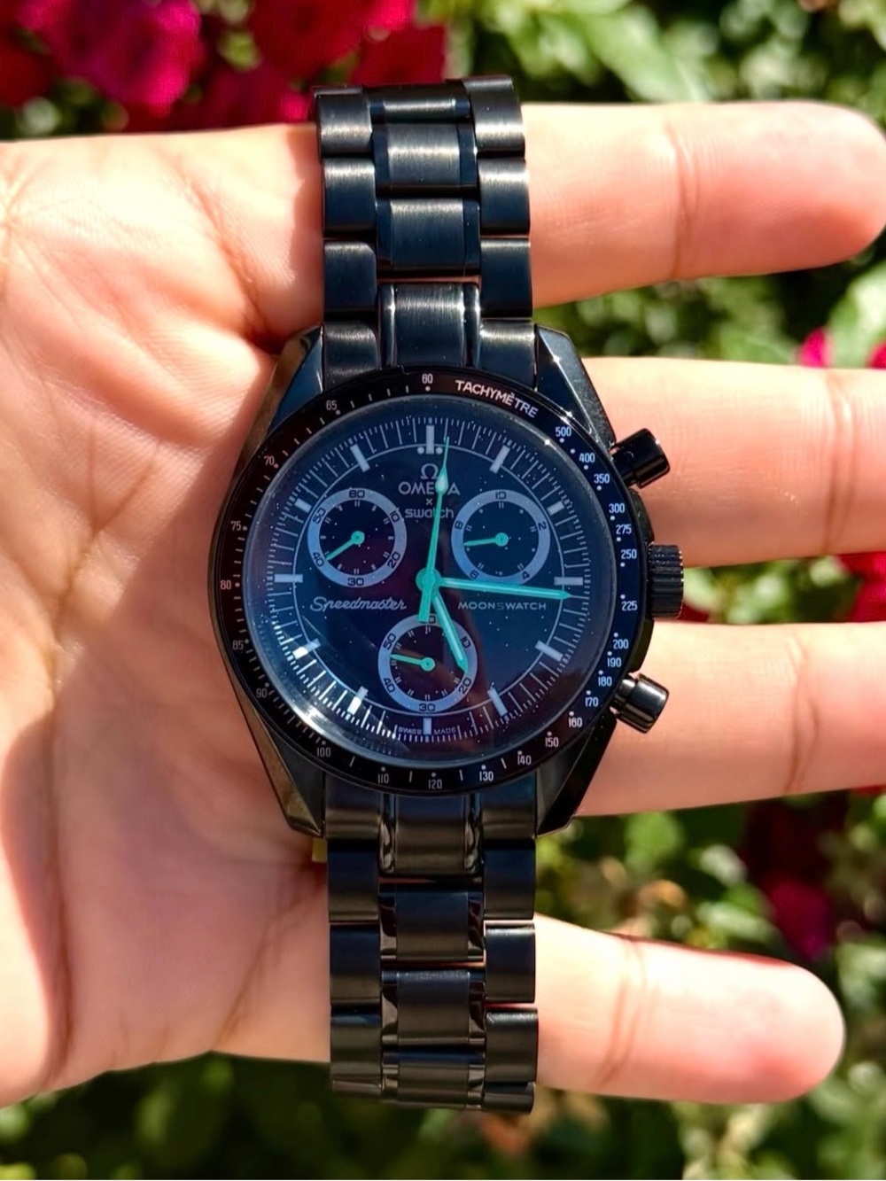 Omega Mission to Earth Polar Lights - Black Steel Metal Case Swap